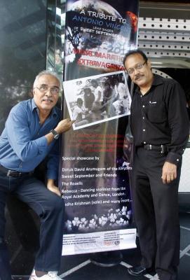 Sweet sounds : (From left) Sweet September band members Dean Yusoff and Ignatius James in musical tribute for the late lead singer Antonio Vincent held recently.