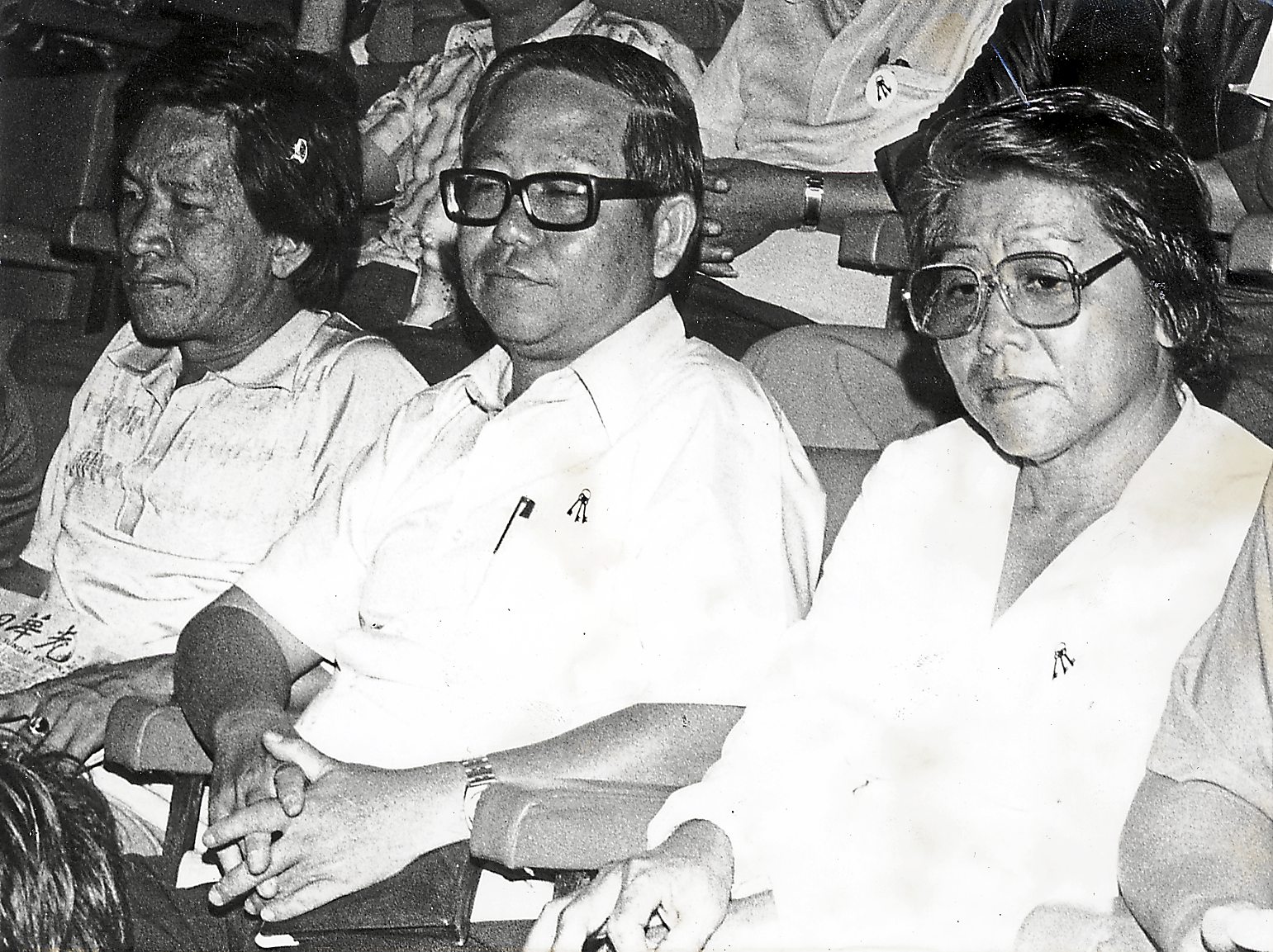 Glum faces of defeat: Independent candidate Lim Ewe Chin and his most staunch supporter Mrs C.Y. Choy after the election results were announced in November 1980.