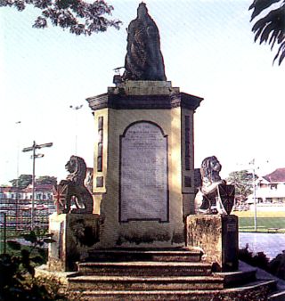 Tribute: The Queen Victoria Memorial at the Chinese Recreation Club was completed only after she passed away.