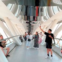 On top of the tallest buildings in Riyadh, Saudi Arabia, the 385m PIF Tower.