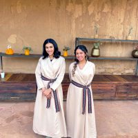 Two lovely greeters at the Old Town in Al-Ula, greeting tourists.