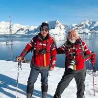 At Brown Station, Antarctica with Malaysian adventurer Yusuf Hashim (right).