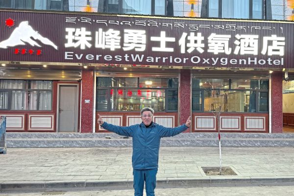 At the tiny town of Tingri, Tibet, which serves as our last stop before we take a bus to the Everest Base Camp the following day.