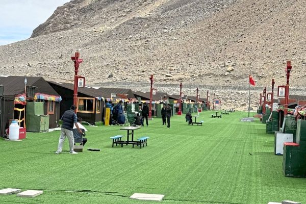 The government built camps at the Everest Base Camp in Tibet. Basic accommodation with facilities but clean and organised.