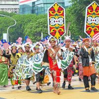 Cultural attires during the 67th Merdeka celebration at Putrajaya on Saturday. — IZZRAFIQ ALIAS/The Star
